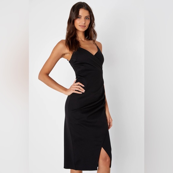 NWOT Lulus All This Appeal Bodycon Midi Black Dress - Picture 6 of 7